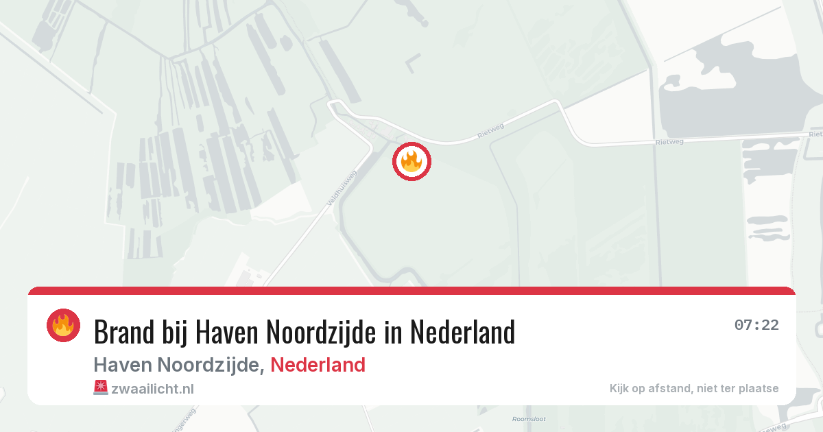 Brand bij Haven Noordzijde in Nederland — 12 aug 2026