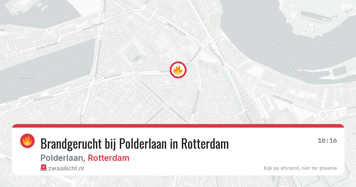 Brandgerucht bij Polderlaan in Rotterdam — 10 aug 2026
