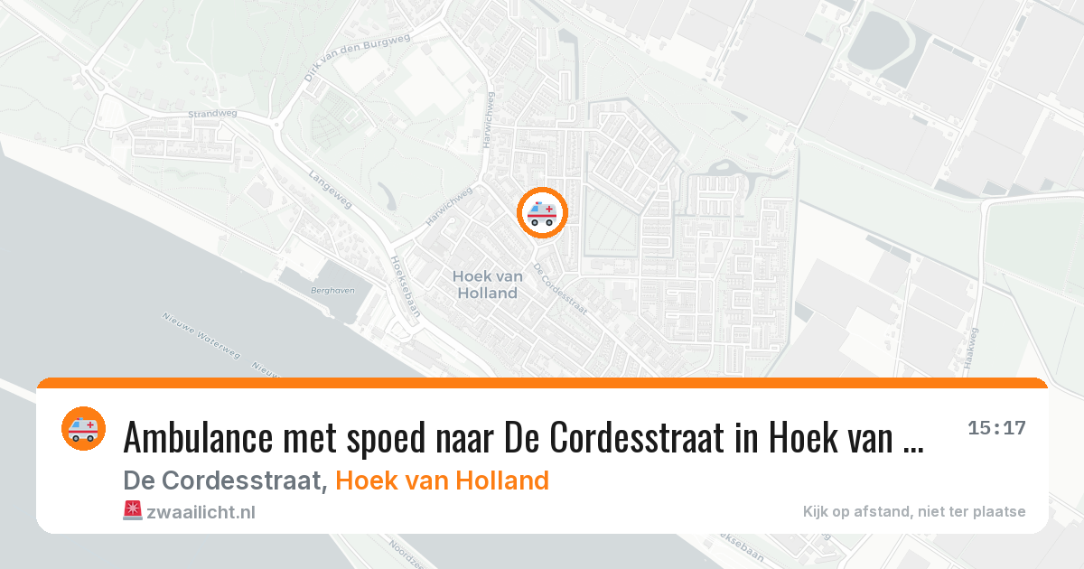 Ambulance met spoed naar De Cordesstraat in Hoek van Holland — 9 apr 2026