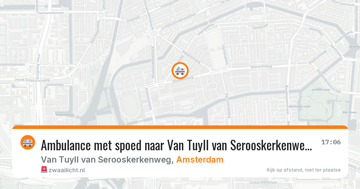 Ambulance met spoed naar Van Tuyll van Serooskerkenweg in Amsterdam — 11 aug 2026
