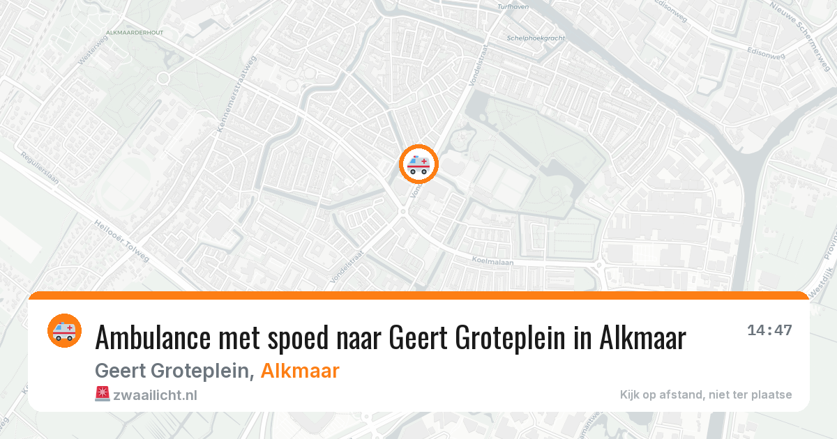 Ambulance met spoed naar Geert Groteplein in Alkmaar — 27 mrt 2026