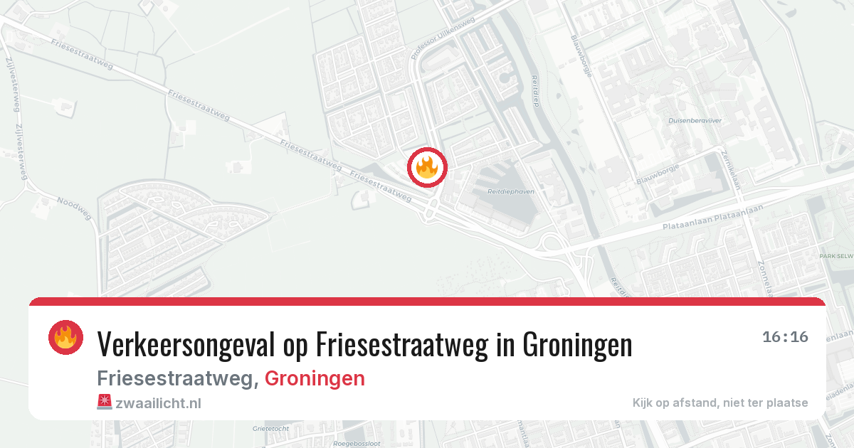 Verkeersongeval op Friesestraatweg in Groningen — 12 aug 2026