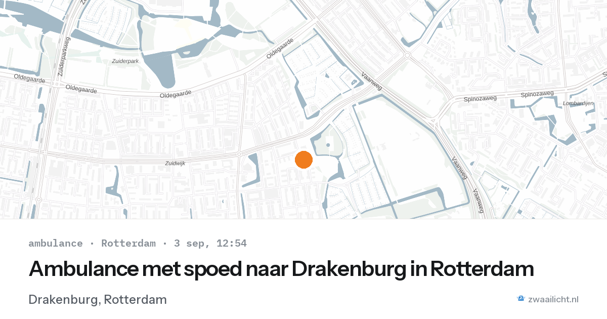 Ambulance met spoed naar Drakenburg in Rotterdam — 3 sep 2026