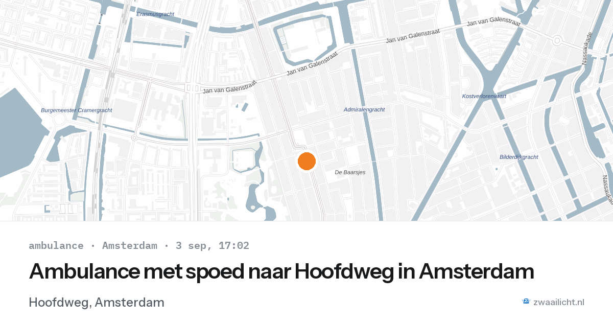 Ambulance met spoed naar Hoofdweg in Amsterdam — 3 sep 2026