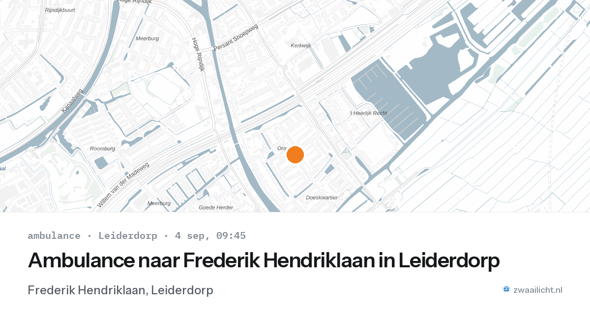 Ambulance naar Frederik Hendriklaan in Leiderdorp — 4 sep 2026