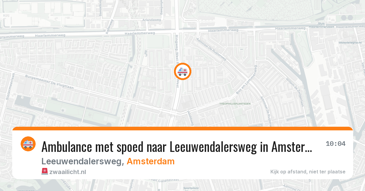 Ambulance met spoed naar Leeuwendalersweg in Amsterdam — 21 jul 2026
