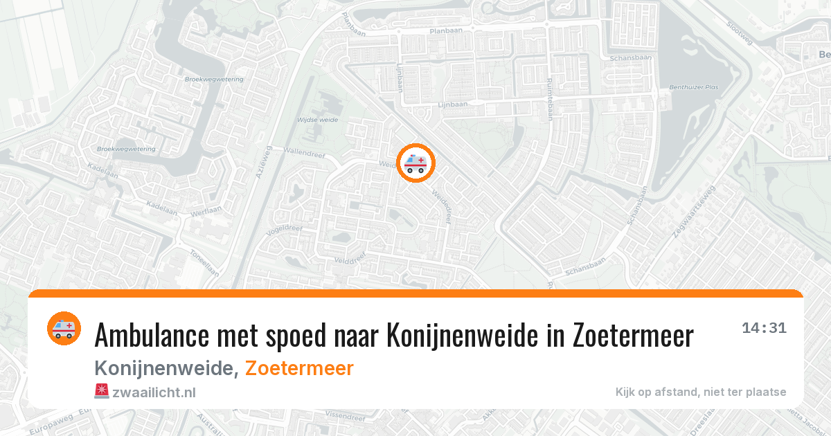 Ambulance met spoed naar Konijnenweide in Zoetermeer — 1 apr 2026