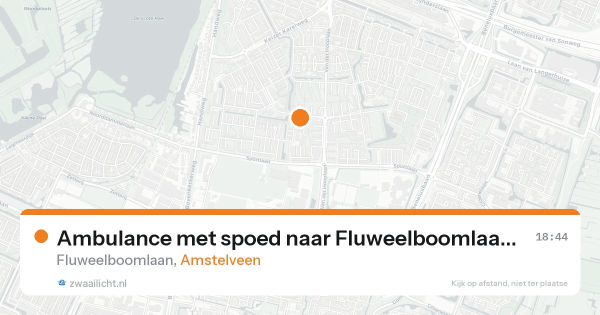 Ambulance met spoed naar Fluweelboomlaan in Amstelveen — 7 feb 2026