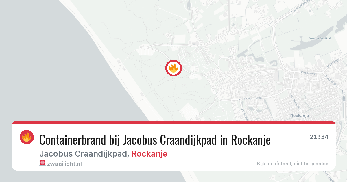 Containerbrand bij Jacobus Craandijkpad in Rockanje — 8 aug 2026