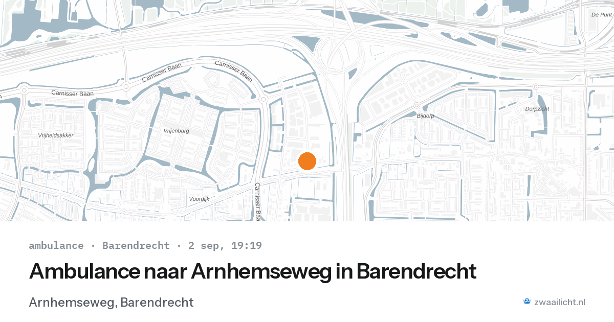 Ambulance naar Arnhemseweg in Barendrecht — 2 sep 2026