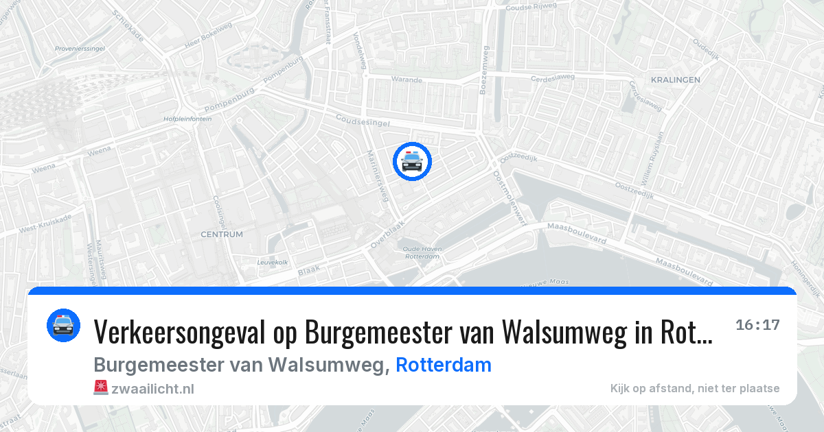 Verkeersongeval op Burgemeester van Walsumweg in Rotterdam — 8 apr 2026
