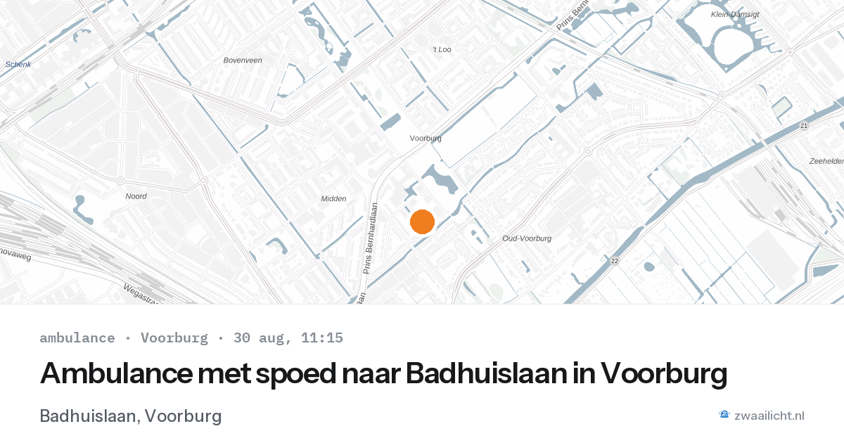 Ambulance met spoed naar Badhuislaan in Voorburg — 30 aug 2026