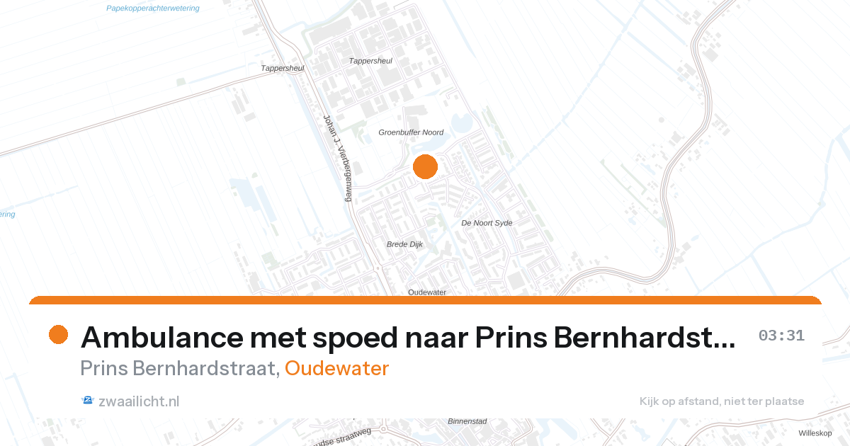 Ambulance met spoed naar Prins Bernhardstraat in Oudewater — 24 aug 2026