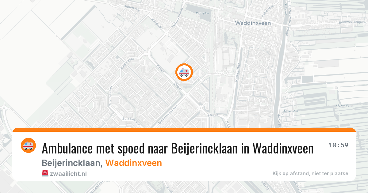 Ambulance met spoed naar Beijerincklaan in Waddinxveen — 21 mrt 2026