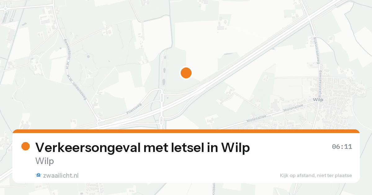 Verkeersongeval met letsel in Wilp — 20 aug 2026