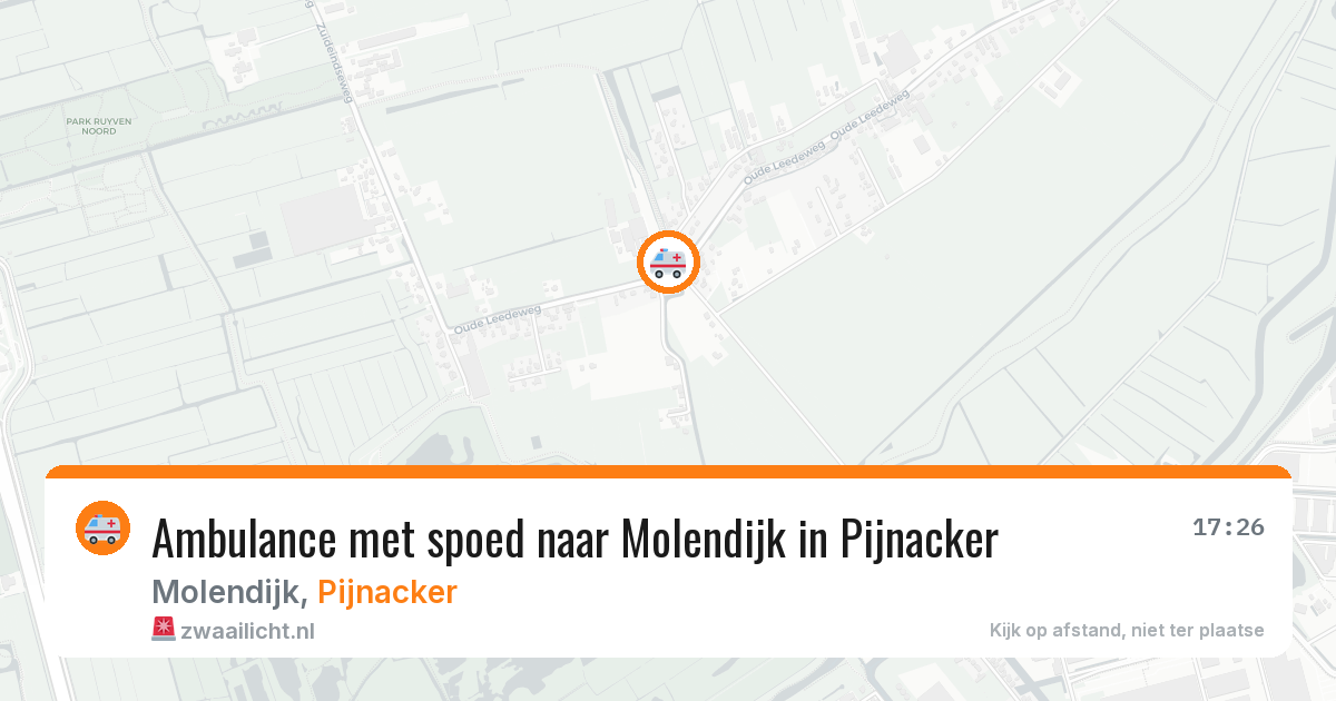 Ambulance met spoed naar Molendijk in Pijnacker — 14 aug 2026