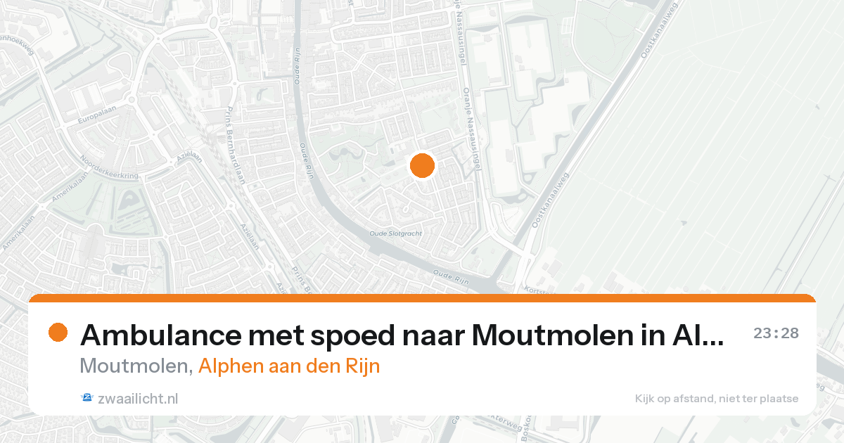 Ambulance met spoed naar Moutmolen in Alphen aan den Rijn — 23 aug 2026