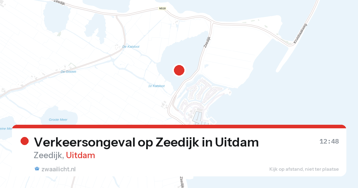 Verkeersongeval op Zeedijk in Uitdam — 28 aug 2026