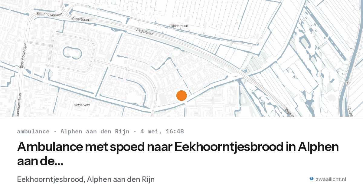 Ambulance met spoed naar Eekhoorntjesbrood in Alphen aan den Rijn — 4 mei 2026
