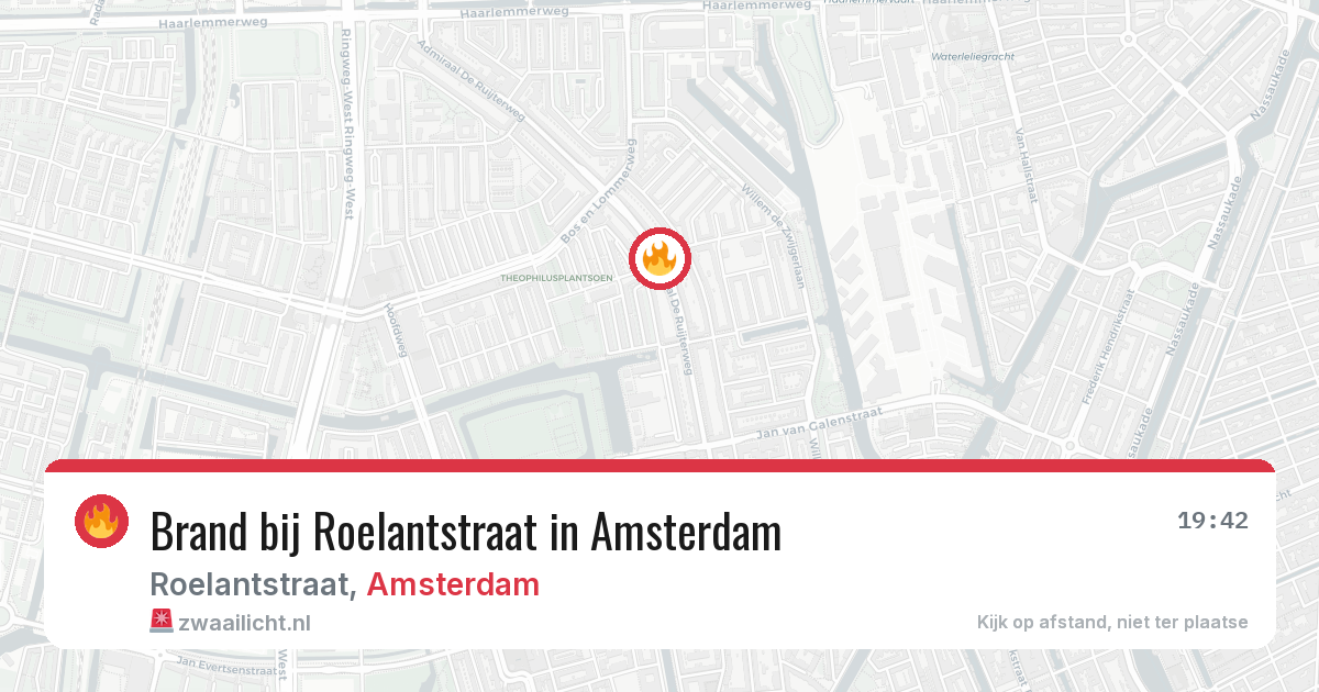Brand bij Roelantstraat in Amsterdam — 1 jun 2026