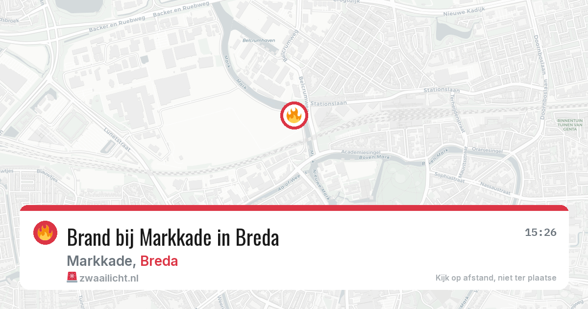 Brand bij Markkade in Breda — 24 mei 2026