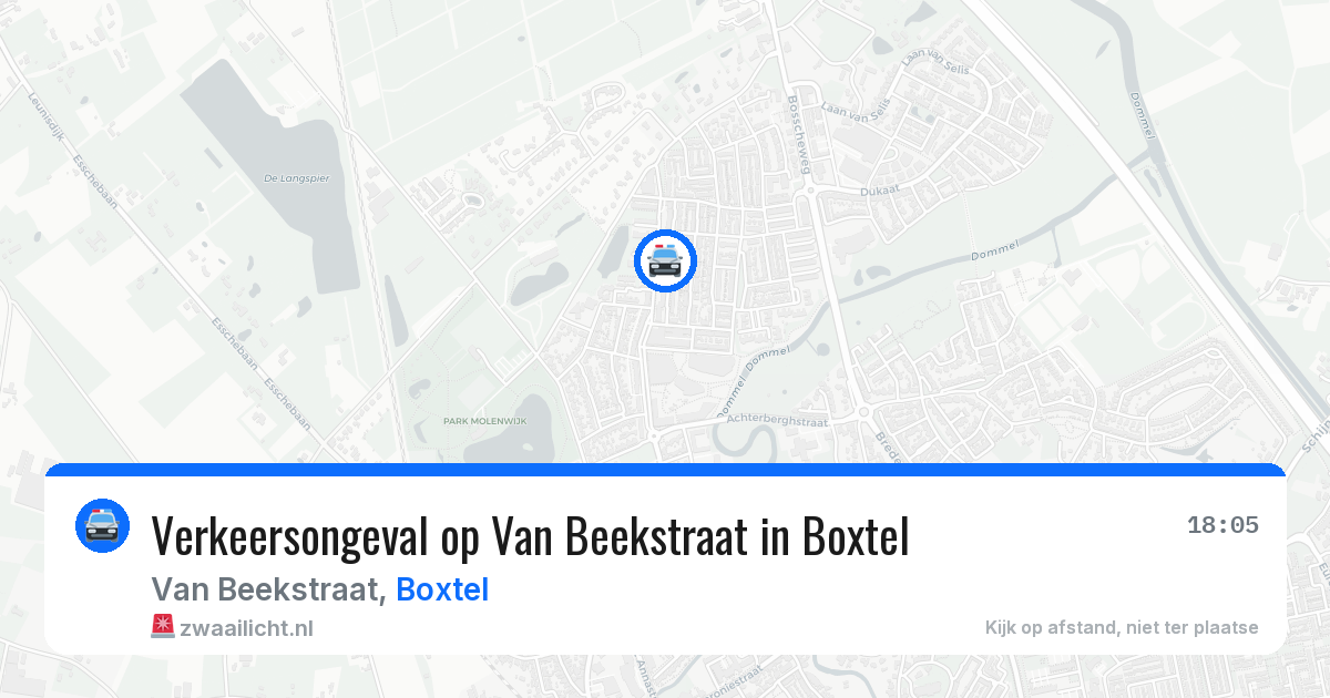 Verkeersongeval op Van Beekstraat in Boxtel — 15 apr 2026