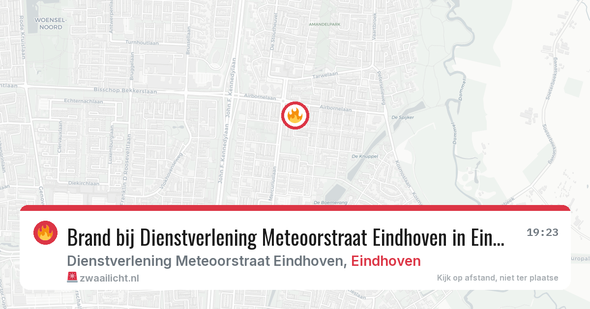 Brand bij Dienstverlening Meteoorstraat Eindhoven in Eindhoven — 4 mrt 2026