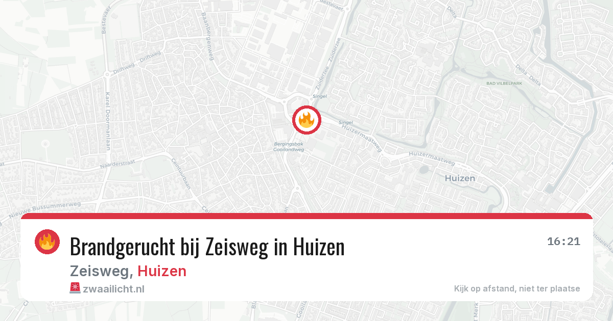 Brandgerucht bij Zeisweg in Huizen — 15 jun 2026