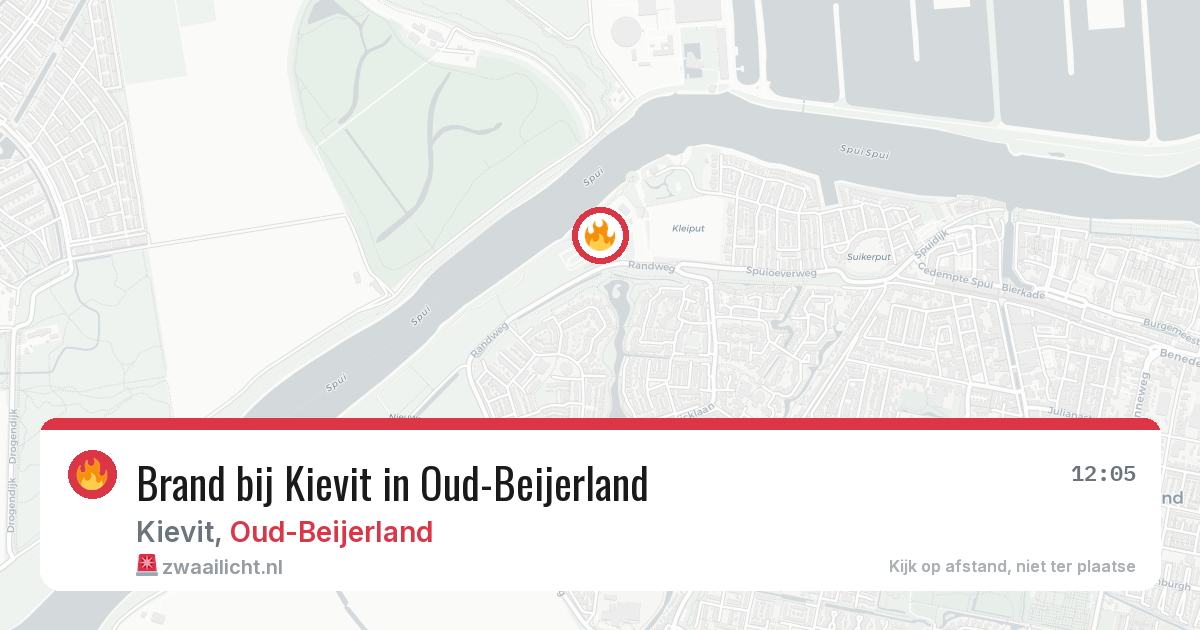 Brand bij Kievit in Oud-Beijerland — 31 jul 2026