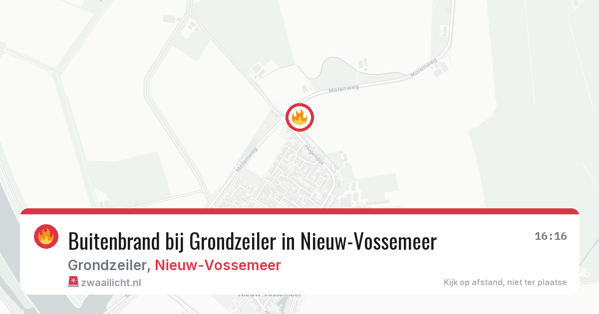 Buitenbrand bij Grondzeiler in Nieuw-Vossemeer — 30 jul 2026