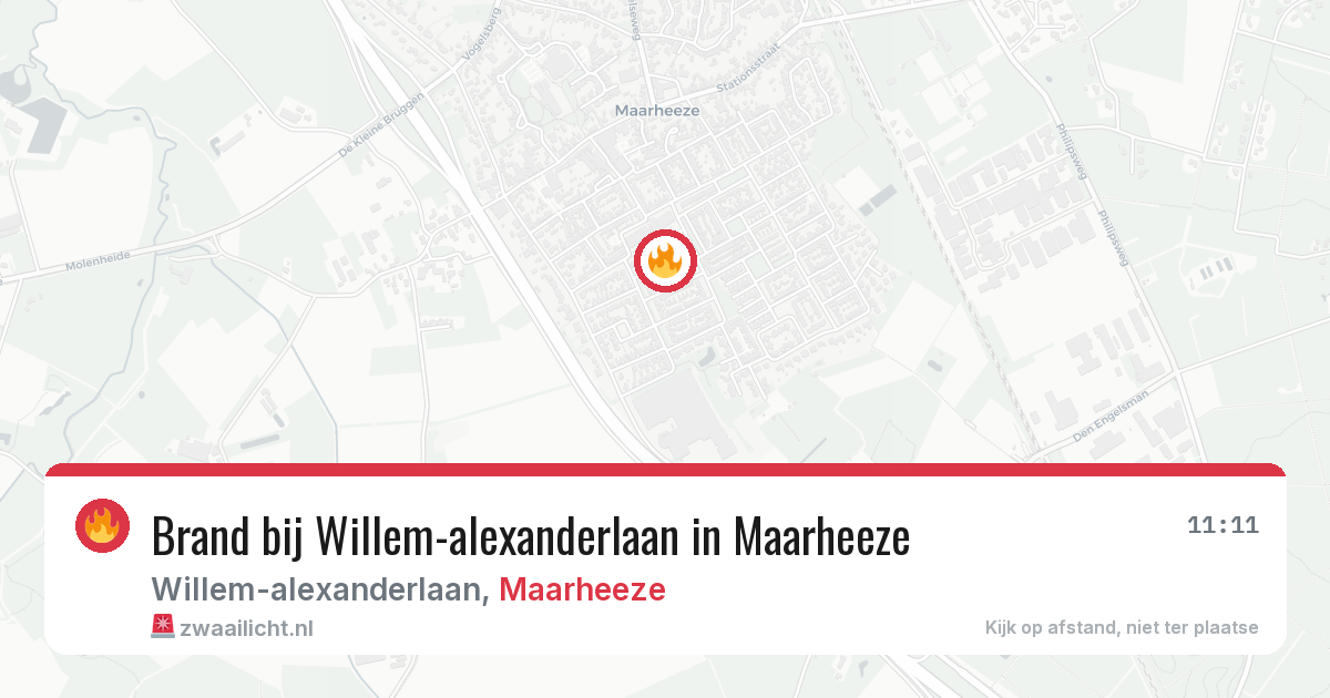 Brand bij Willem-alexanderlaan in Maarheeze — 4 jul 2026