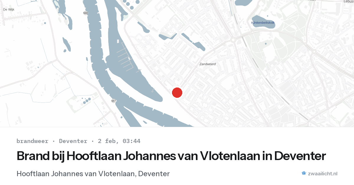 Brand bij Hooftlaan Johannes van Vlotenlaan in Deventer — 2 feb 2026