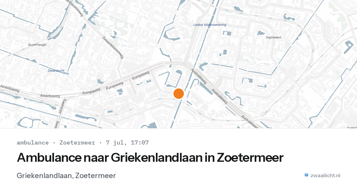Ambulance naar Griekenlandlaan in Zoetermeer — 7 jul 2026