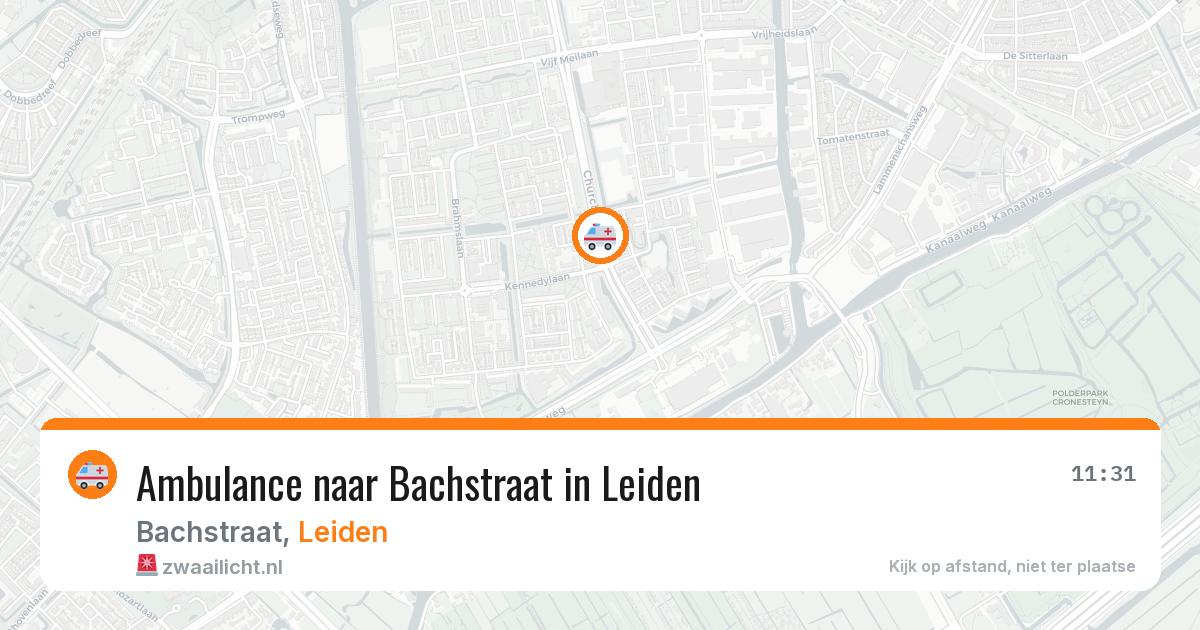 Ambulance naar Bachstraat in Leiden — 2 jun 2026