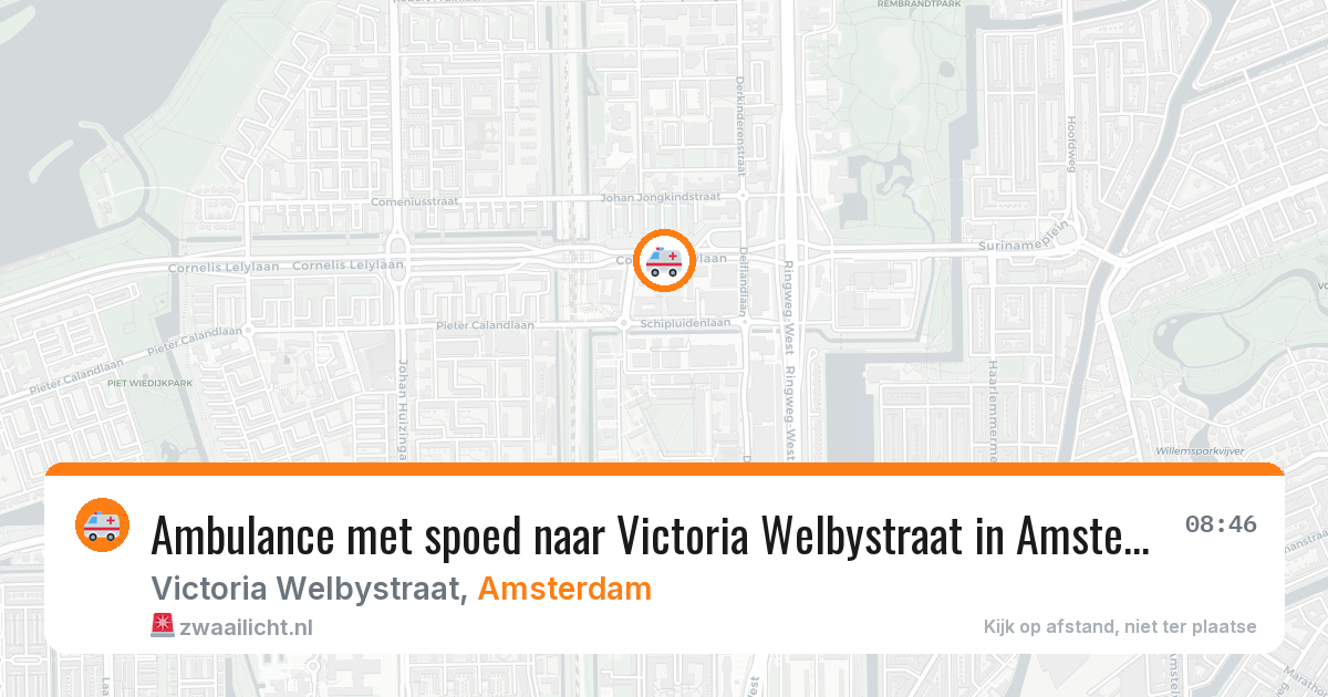 Ambulance met spoed naar Victoria Welbystraat in Amsterdam — 7 apr 2026