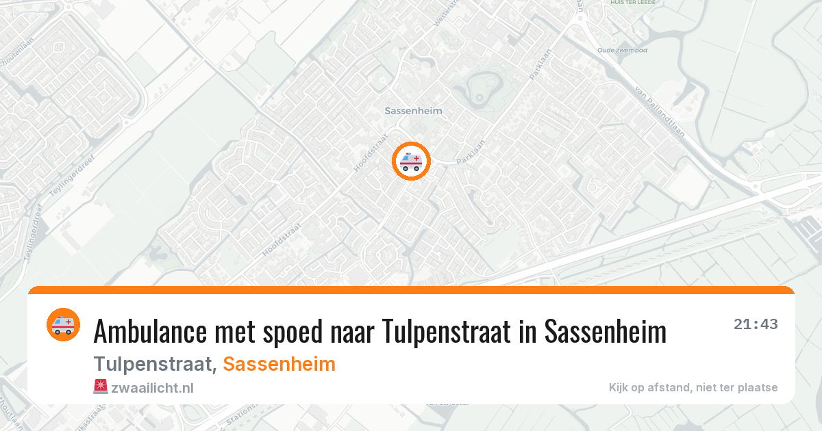 Ambulance met spoed naar Tulpenstraat in Sassenheim — 9 feb 2026