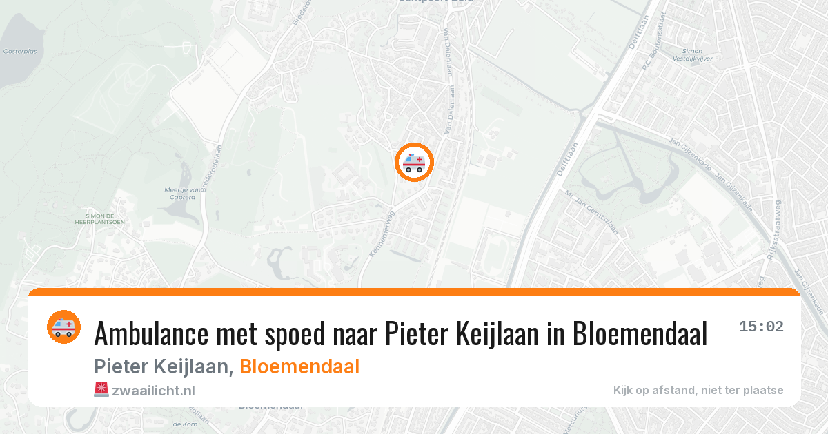Ambulance met spoed naar Pieter Keijlaan in Bloemendaal — 2 jul 2026