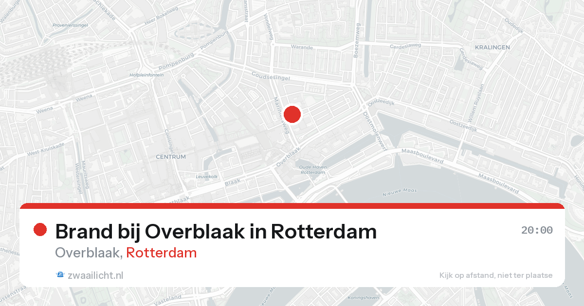 Brand bij Overblaak in Rotterdam — 24 aug 2026