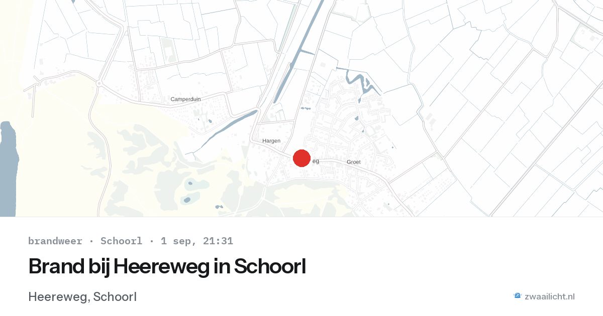 Brand bij Heereweg in Schoorl — 1 sep 2026