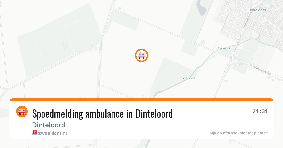 Spoedmelding ambulance in Dinteloord — 13 aug 2026