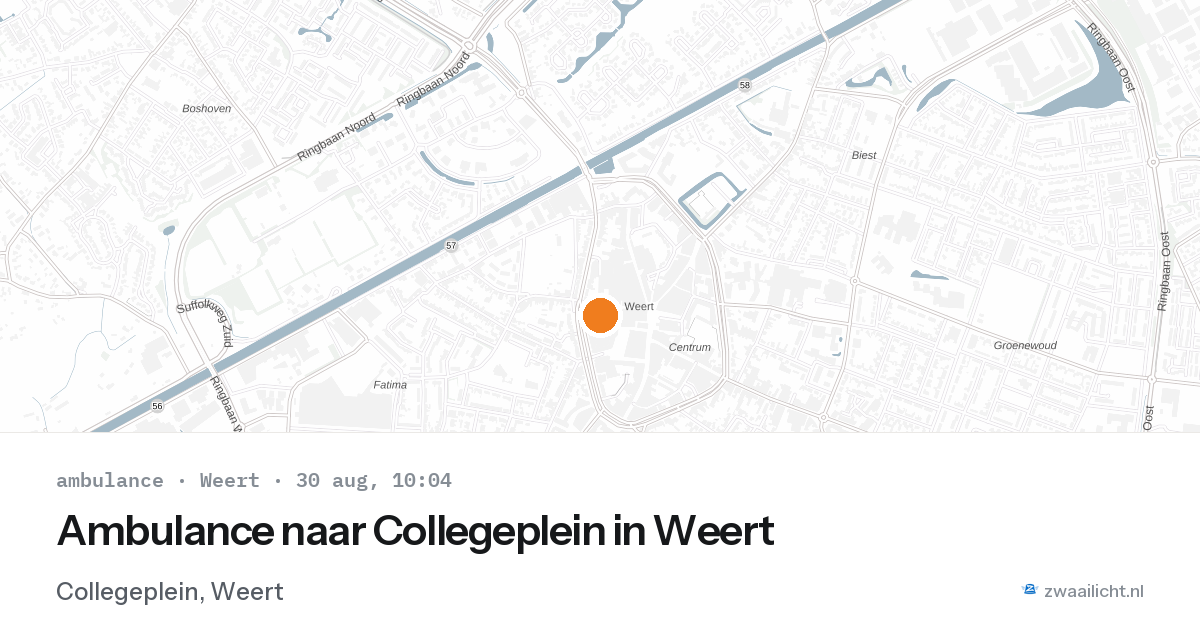 Ambulance naar Collegeplein in Weert — 30 aug 2026