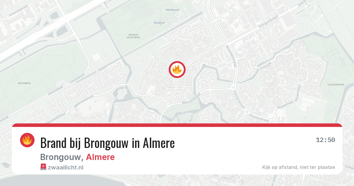 Brand bij Brongouw in Almere — 6 mrt 2026