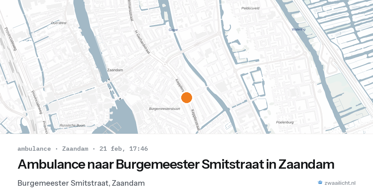 Ambulance naar Burgemeester Smitstraat in Zaandam — 21 feb 2026