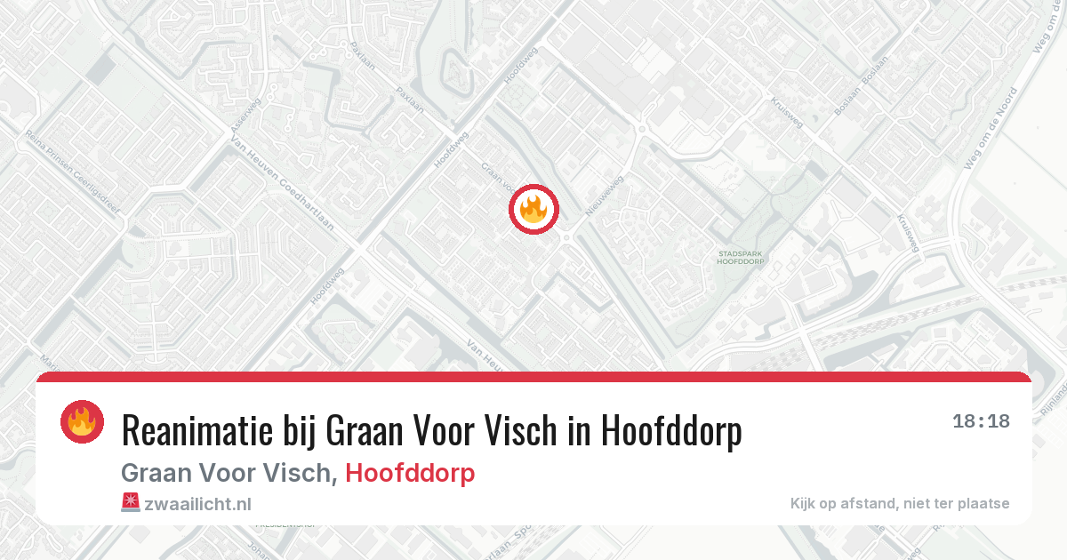 Reanimatie bij Graan Voor Visch in Hoofddorp — 3 mei 2026