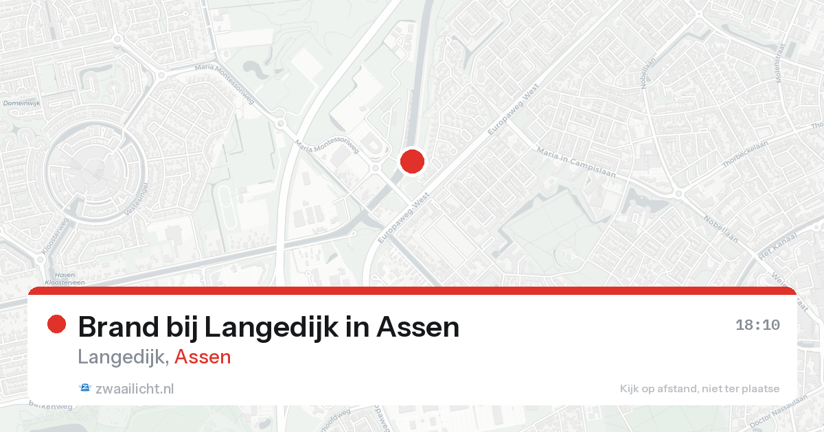 Brand bij Langedijk in Assen — 17 aug 2026