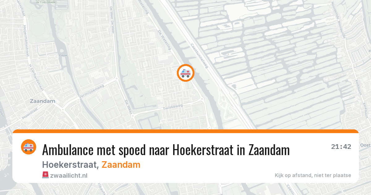 Ambulance met spoed naar Hoekerstraat in Zaandam — 6 aug 2026