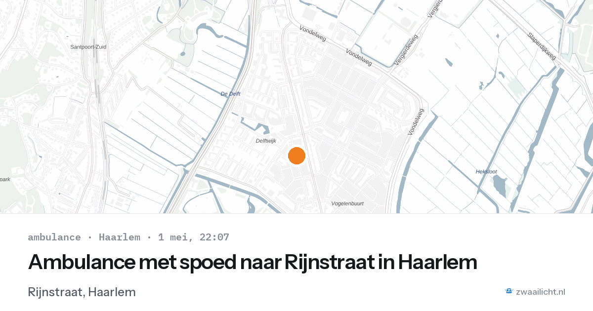 Ambulance met spoed naar Rijnstraat in Haarlem — 1 mei 2026