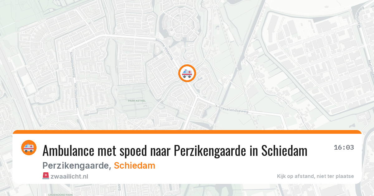 Ambulance met spoed naar Perzikengaarde in Schiedam — 10 apr 2026
