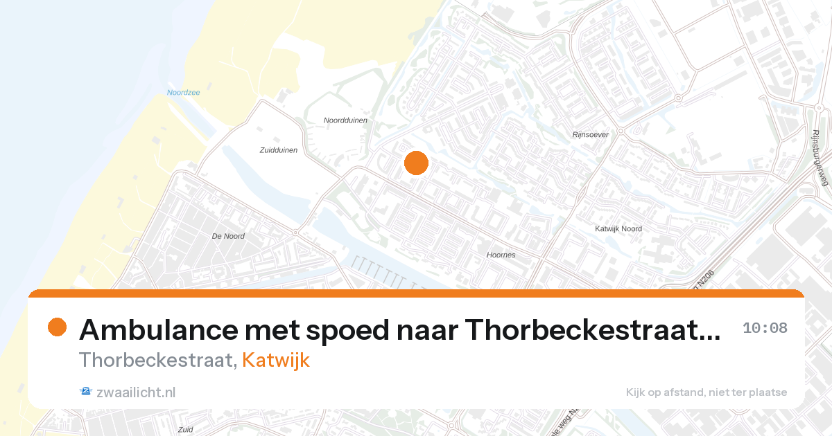 Ambulance met spoed naar Thorbeckestraat in Katwijk — 15 apr 2026