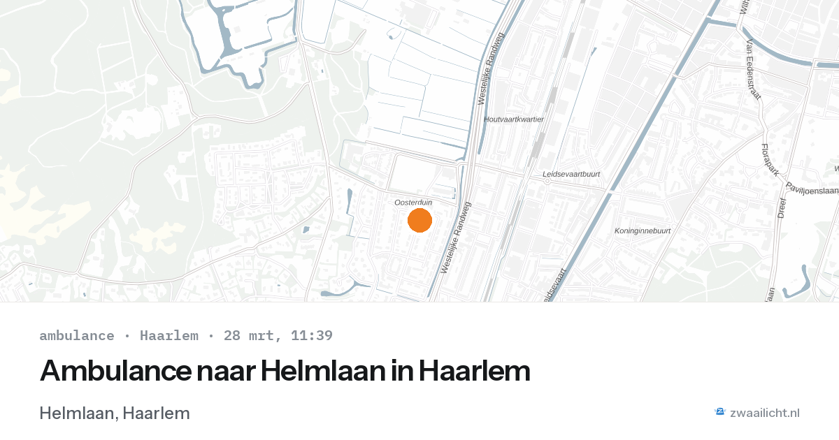 Ambulance naar Helmlaan in Haarlem — 28 mrt 2026